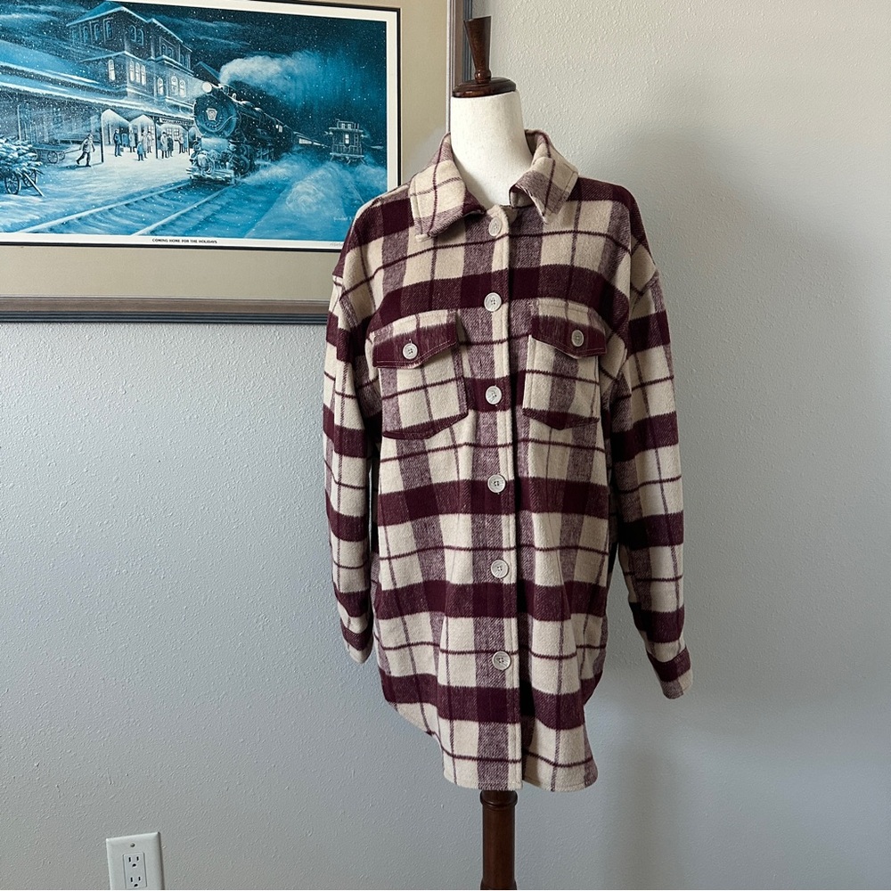 Plaid Button-Up Women's Jacket